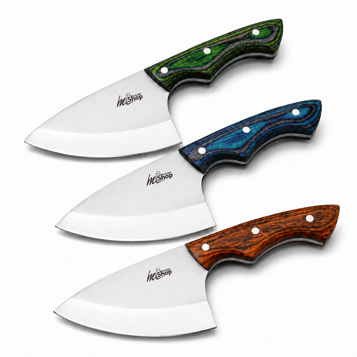 4 inch stainless steel skinner knife with colourwood handle for qurbani and skinning