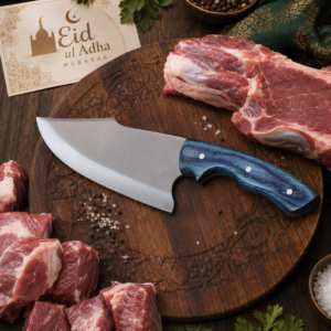 Buy a 6.5" skinner knife in 12C27 stainless steel with a color wood handle. Full flat grind, razor-sharp, built for hunting & skinning. Order at Mughal Cutlery.