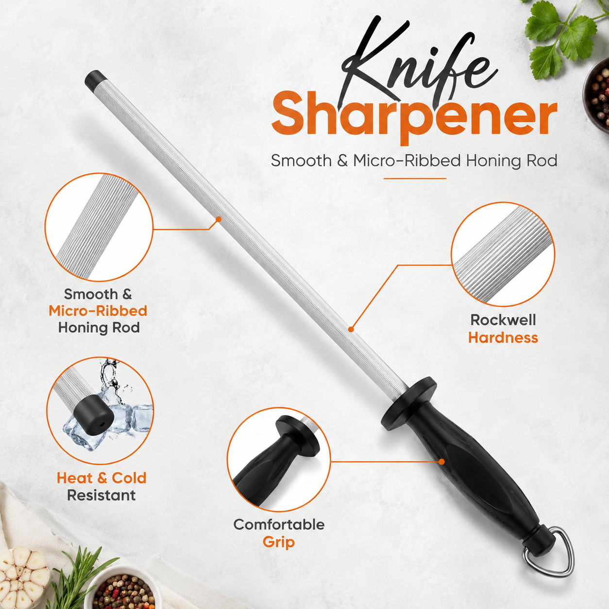 10 inches knife sharpner rod Mughal Cutlery Shop mughalcutlery.com stainless steel knife rod (2)