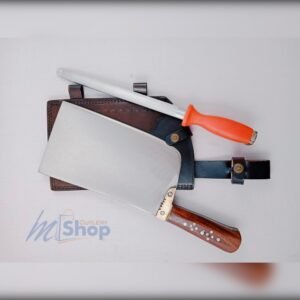 Daska Kamani Steel Toka Original Spring Steel with Honing Sharpening Rod and Leather Cover Mughal Cutlery Shop Wazirabad mughalcutleryshop.com Daska-Kamani-Toka-Nazir-Ahmed-and-Sons