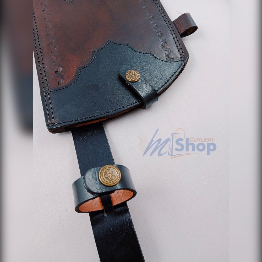 Daska Kamani Steel Toka Original Spring Steel with Honing Sharpening Rod and Leather Cover Mughal Cutlery Shop Wazirabad (8)